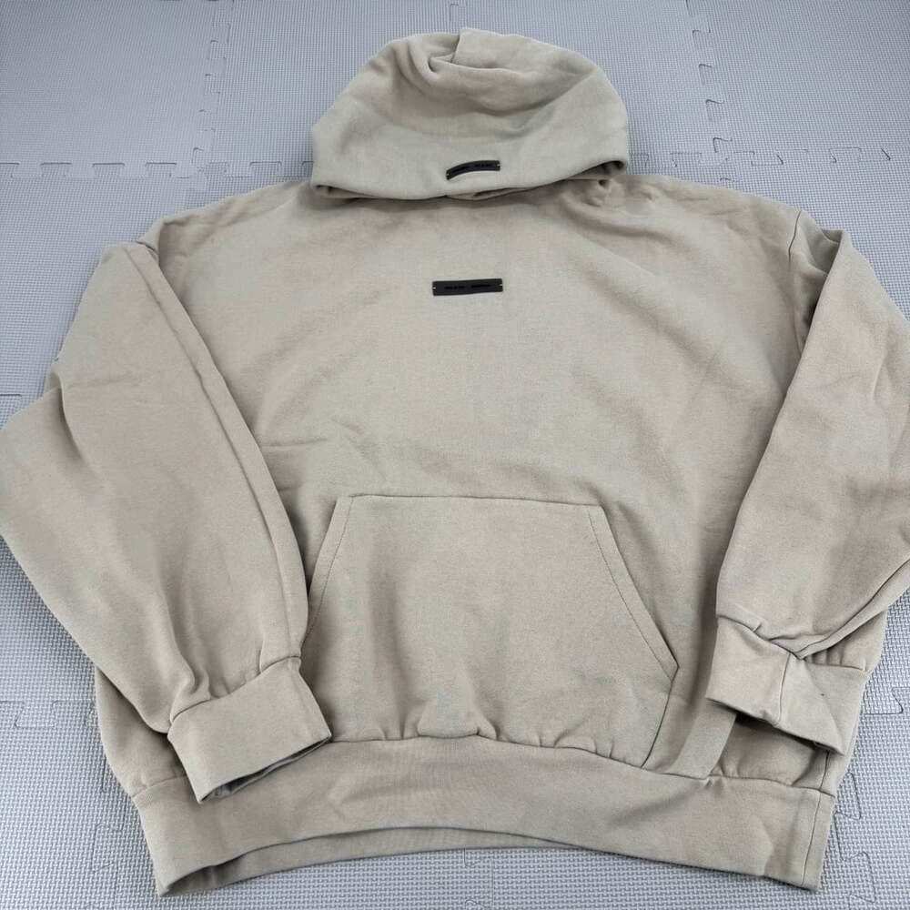 Fear of God Essentials Hoodie Size XXL Tan Rubber Logo